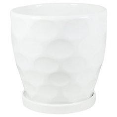 Кашпо для цветов "Круги" 20*20 см, цвет белый Rettal