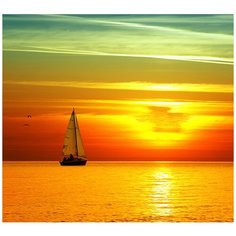 Фотообои Лодка 300см*270см,песок Divino