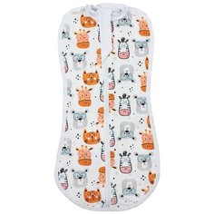 Многоразовые пеленки Топотушки кокон на молнии Умняшки 62 см белый/оранжевый