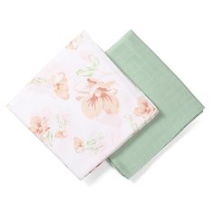 Многоразовые пеленки BabyOno муслиновые 120x120 см 2 шт белый/зеленый