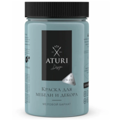 Краска латексная Aturi Design для мебели и декора "Меловой Бархат" матовая небесная дымка 0.4 кг