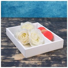 Кашпо деревянное Дарим Красиво 25,5*20*4,5 см, "Макарунас", белый