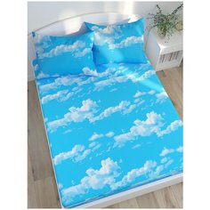 Простынь на резинке "Сlouds" натяжная 120х200 см 1,5-спальная Сказка