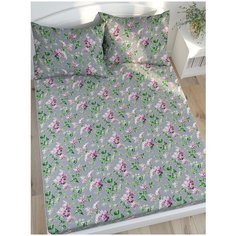 Натяжная простынь на резинке Сказка "Сирень" натяжная 140х200 (140*200) см. Натяжная простыня на резинке, 100% хлопок.
