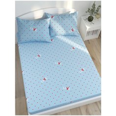 Простынь Сказка "Love" 150х215 см 1,5-спальная