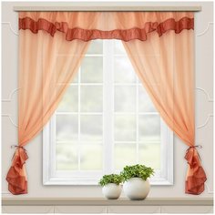 Комплект штор для кухни София с ламбрекеном 280*160 терракот Witerra