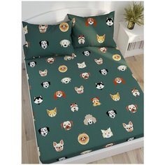 Простынь на резинке "Dogs " натяжная 120х200 см 1,5-спальная Сказка