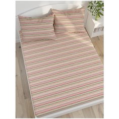 Простыня натяжная на резинке Сказка "Нежная полоска" 180x200x26 см , перкаль