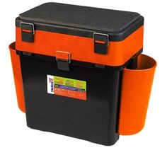 Ящик для рыбалки HELIOS FishBox двухсекционный (19 л) 38х25.5х39.5 см оранжевый/черный