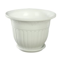Кашпо Альтернатива с поддоном Лозанна 22 х 16.5 см белый Alternativa