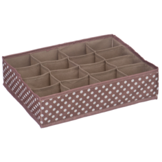 Короб-органайзер "Полька" 16 секций, Д350 Ш270 В90, коричневый Handy Home