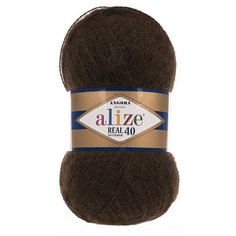 Пряжа для вязания Alize "Angora Real 40", цвет: 201 коричневый, 480 м, 100 грамм (5 мотков) (количество товаров в комплекте: 5)