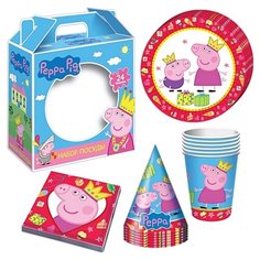 Росмэн (канц.) Подарочный набор посуды 24 предмета "Пеппа-принцесса", Peppa Pig 28567