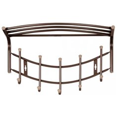 Вешалка настенная HAUSHALT коричневая 5 крючков с полкой для размещения верхней одежды и головных уборов