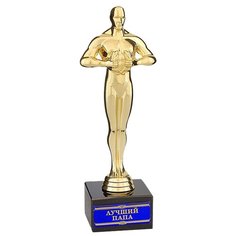 Статуэтка наградная Yiwu Youda Import and Export Лучший папа 491665, 18 см золотистый/черный