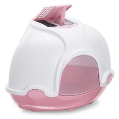 IMAC био-туалет для кошек угловой GINGER 52х52х44,5h см, темно-розовый
