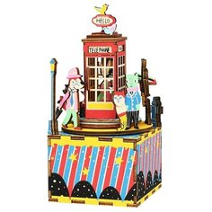 Деревянный 3D конструктор - музыкальная шкатулка Robotime "Phone Booth" - AM401