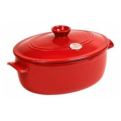 Кастрюля овальная для курицы и утки Emile Henry 40*27 см, гранат, 6 литров
