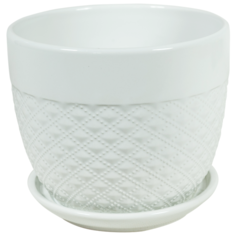 Кашпо для цветов 14 см белое Rettal