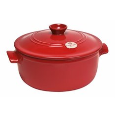 Кастрюля керамическая жаропрочная Emile Henry 4,0 л, 26 см. цвет: гранат