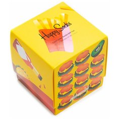 Комплект носков Happy Socks из трёх пар с различными узорами в подарочной упаковке Happy Socks 3 Pair Pack - Food 41-46