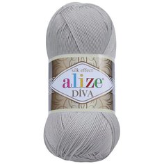 Пряжа Alize Diva, 100 г, 350 м, 5 шт., 355 серый