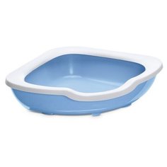 Туалет-лоток для кошек IMAC угловой FRED 51х51х15,5h см, светло-голубой