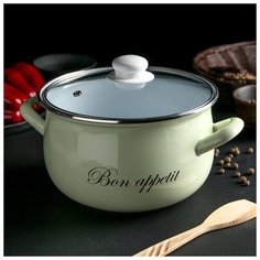 Кастрюля 4 л сфер "Лайм" стекл.крышка 2292802 Интерос