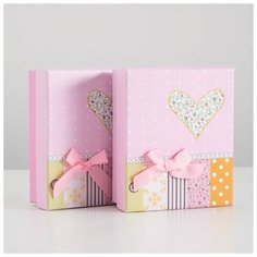 Коробка подарочная "Сердце" 14 х 12 х 5,5 см, розовая 1820257 Сима ленд