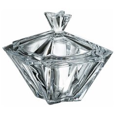 Ваза для конфет 15 см с крышкой Crystalite Bohemia "Метрополитэн /Без декора" / 088031