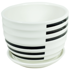 Кашпо черно-белое 14*14*12,5 см Rettal