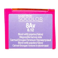 Matrix Socolor Beauty стойкая крем-краска для волос, 8Av светлый блондин пепельно-перламутровый, 90 мл