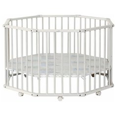 Детский манеж Geuther Octo-Parc Plus белый/бело-бежевый с бабочками и узорами