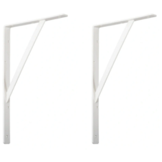 Консоль (кронштейн) VORMANN Steg усиленная 500х330х30 мм, оцинкованная (белый, 2 шт)