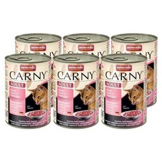 Влажный корм для кошек Animonda Carny, беззерновой, с говядиной, с индейкой, с креветками 6 шт. х 400 г (паштет)