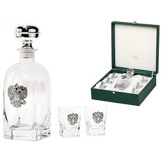 Набор для водки Россия Chinelli Gamma GA2963AL штоф и 6 стопок серебро Стекло