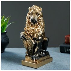 Фигура "Лев со щитом" бронза 10х7х21см 1279305 Хорошие сувениры