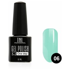 Гель-лак 3 в 1 TNL Professional One step, 6 мл, №06 - светлый циан