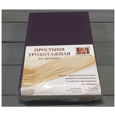 Простыня на резинке трикотажная АЛЬВИТЕК ПТР-БАК-140 баклажан 140х200