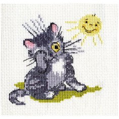 Набор для вышивания KLART "Котенок и солнышко" 13x13 см