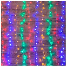 Гирлянда NEON-NIGHT Дождь, 144 LED, 150х150 см, 144 ламп, разноцветный/прозрачный провод