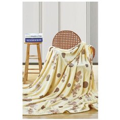 Плед АльВиТек Микрофибра Бамбук 111-PB, 180 х 200 см, желтый/коричневый
