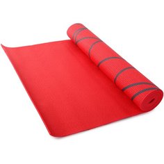 Коврик для фитнеса и йоги Larsen PVC красный с принтом р180х60х0,5см