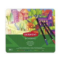 Derwent Карандаши цветные Academy Colour Pencil Tin 24 цвета (2301938)
