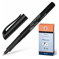 Ручка-роллер KOH-I-NOOR, черная, трехгранная, корпус черный, узел 0,5 мм, линия письма 0,3 мм, 7780573801KS, (10 шт.)