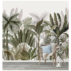 N00103 Фотообои Флизелиновые с виниловым покрытием Природа "Пальмовые листья" 300х270 см Barton Wallpapers
