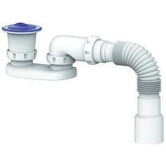 G22 Сифон для душевого поддона регулируемый плоский 1.1/2" х 40 (нерж. вып) Unicorn c унив. г. т.