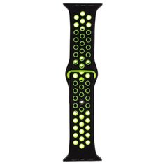 Аксессуар Ремешок Evolution для Apple Watch 42/44mm Sport+ Silicone Black-Fluorescent Green AW44-SP01