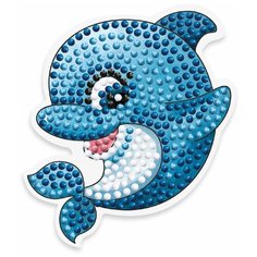 Алмазная мозаика ФРЕЯ магнит "Дельфин" 9.5 x 8 см