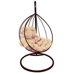 Подвесное кресло-кокон M-GROUP Капля, коричневый/бежевый
